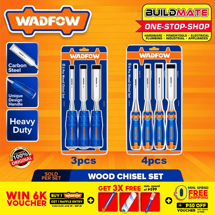 WADFOW 3PCS | 4PCS Wood Chisel Set 105mm | 140mm For Woodworking [SOLD PER SET] •BUILDMATE• WHT