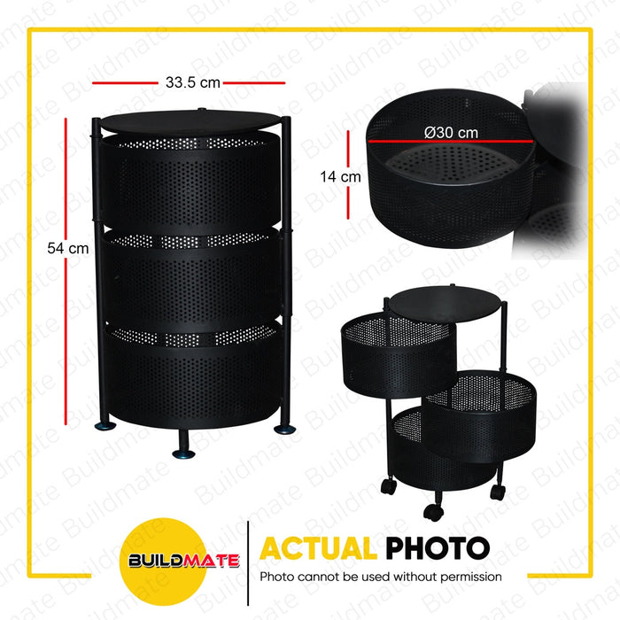 YUMEHOME 3 Layer Organizer Rack Trolley Shelf with Wheels CSR-3 •BUILDMATE•