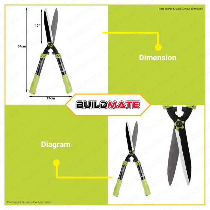 GREENDFIELD Hedge Shear Grass Garden Scissor 10" SGHS •BUILDMATE•