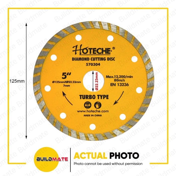 HOTECHE Diamond Cutting Disc 5" Turbo Type HTC-570304 •BUILDMATE•