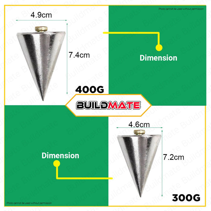 HOYOMA JAPAN Steel Plumb Bob 100g 200g 300g 400g •BUILDMATE• HYMHT