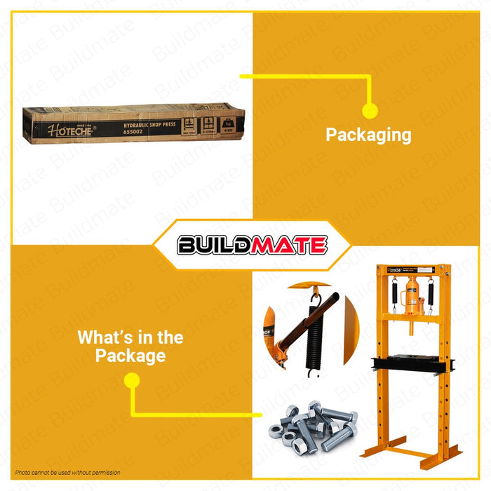 HOTECHE Hydraulic Shop Press 12T 610mm HTC-655002 •BUILDMATE•