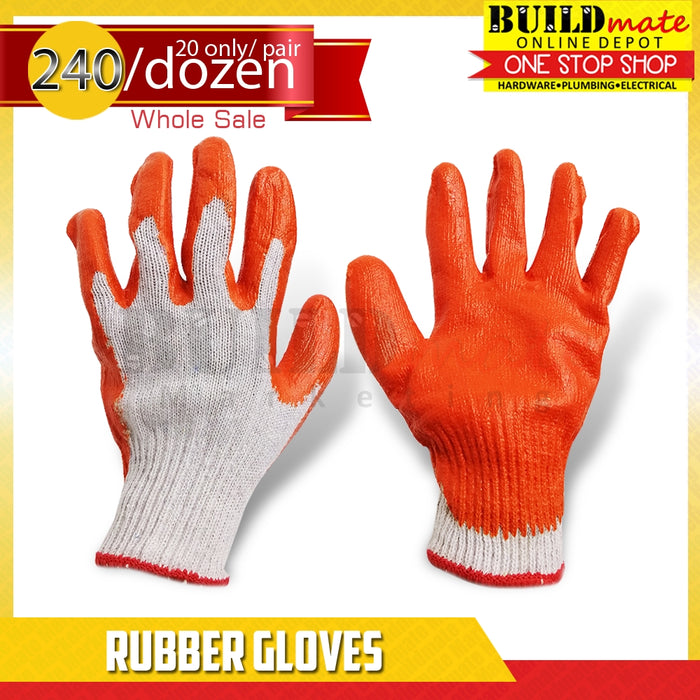 (12PCS) Rubber Gloves Thick work gloves heavy-duty latex gloves for construction and handling •BUILDMATE•