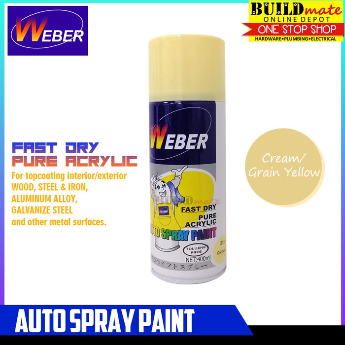 BUILDMATE Weber / Bosny Auto Spray Paint 400ml Fast Drying Pure Acrylic Color Sprayer Paint