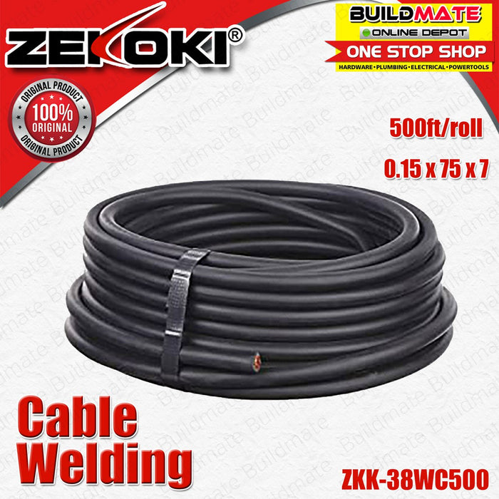 ZEKOKI # 1/0 38mm2 Copper Welding Cable 500 ft/ROLL 0.15 x 75 x 7 ZKK-38WC500 •BUILDMATE•