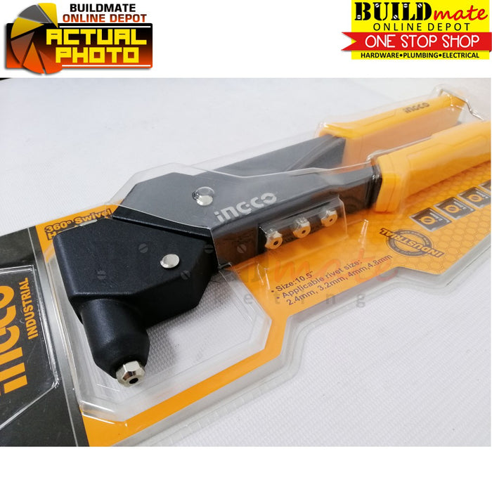 INGCO 360°Swivel Head-Hand Riveter 10.5" Aluminum Steel SHHR106 •BUILDMATE• IHT
