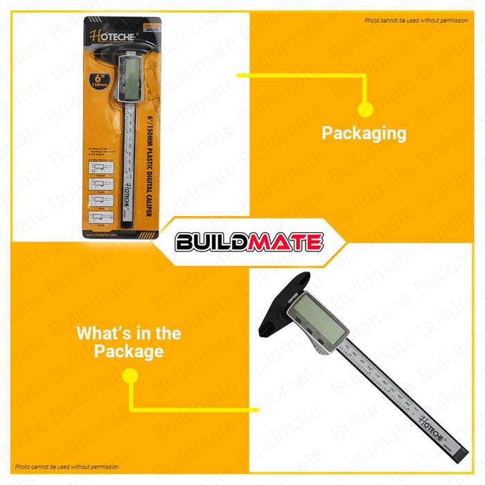 Hoteche Plastic Digital Caliper 6 inches 150mm HTC-284205 100% ORIGINAL / AUTHENTIC •BUILDMATE•