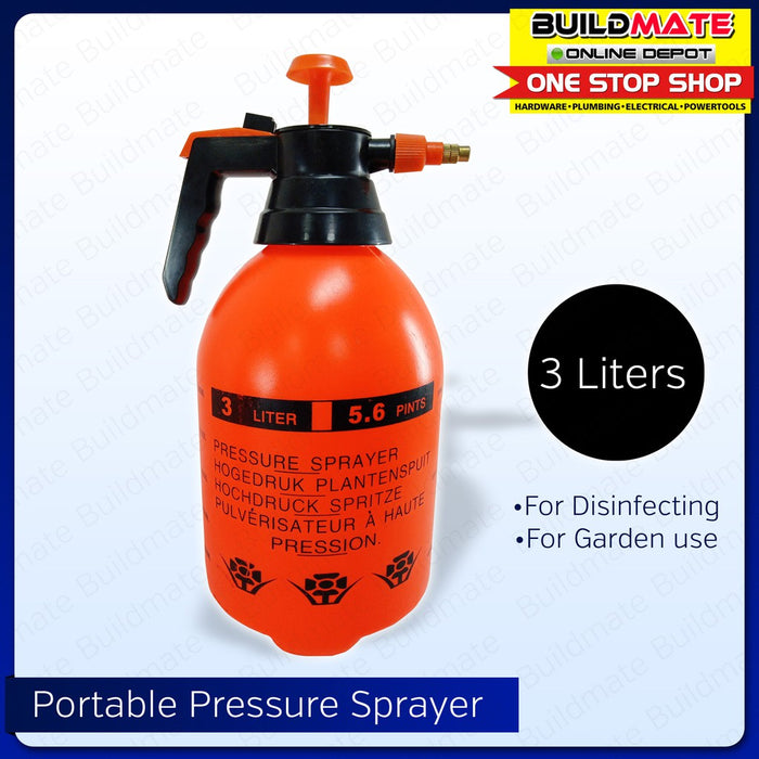 Portable Pressure Hand Sprayer for Disinfecting / Gardening •BUILDMATE•