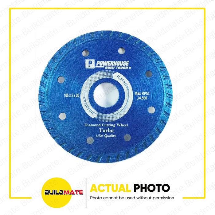 POWERHOUSE 4" Inch Diamond Cutting Wheel Disc TURBO Type HIGH SPEED DT105 •BUILDMATE• PTAA
