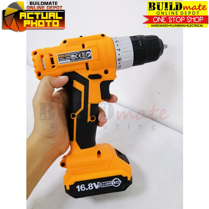 FREE GIFT! INGCO 2 Speed Li-Ion Cordless Drill 16.8V Variable Speed CDLI1611 IPT