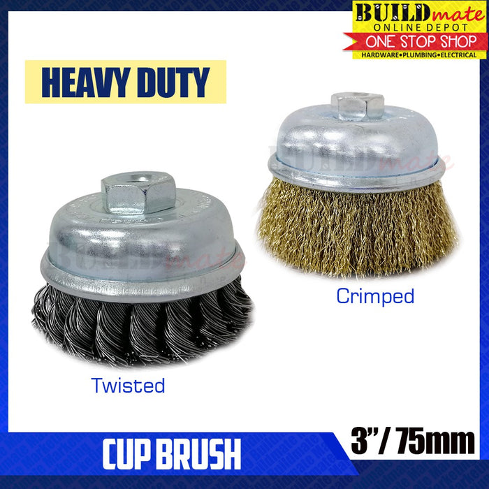 OMEGA Heavy Duty Cup Brush 3" 1.25mm TWISTED / CRIMPED wire NEW ARRIVAL!