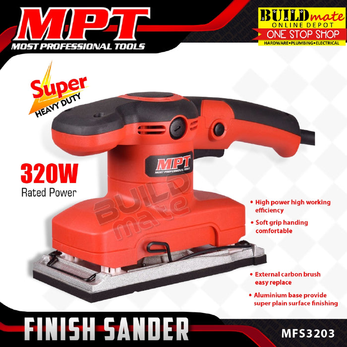 MPT Finish Sander 320W Aluminum Base 180x90mm MFS3203 Most Professional Tools •BUILDMATE•