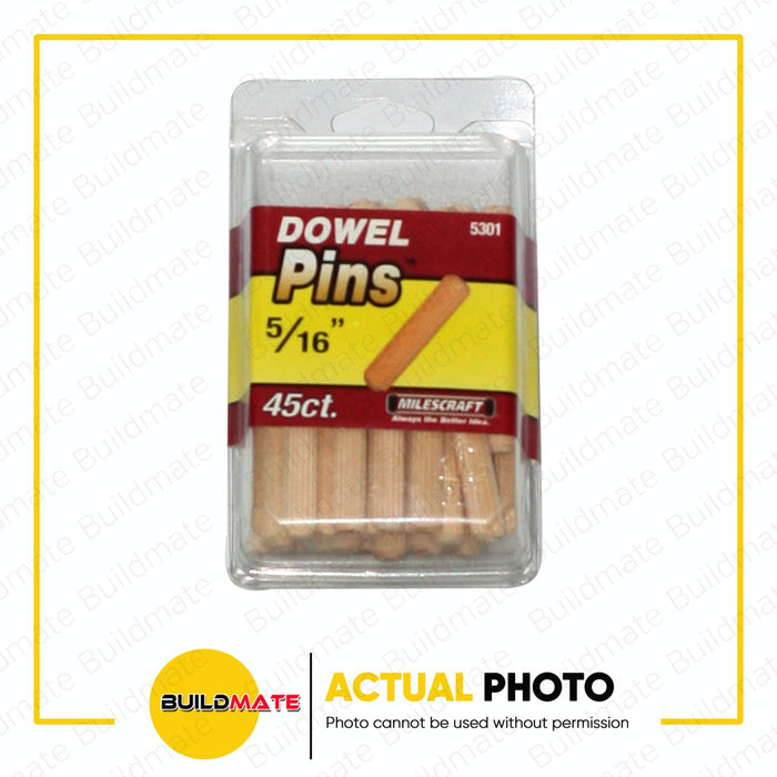 MILESCRAFT Fluted Dowel Pin 5/16" 45PCS/PACK #5301 •BUILDMATE•