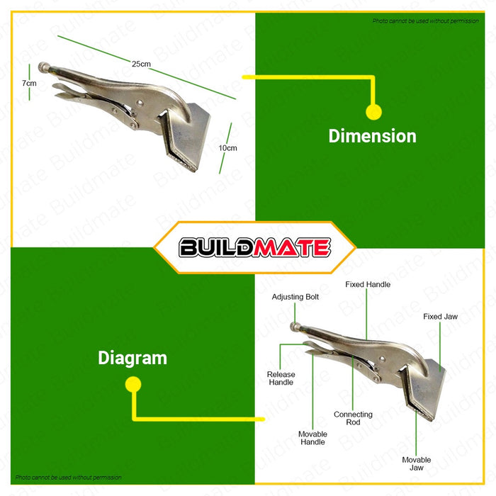 HOYOMA JAPAN Sheet Metal Clamp Vise Grip Plier 10" TF-5522 •BUILDMATE• HYMHT