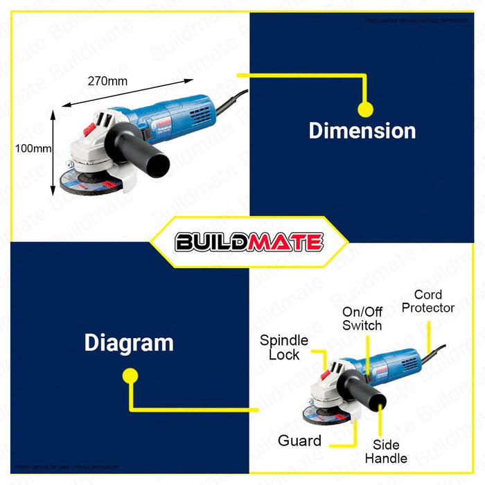[COMBO KIT] BOSCH Professional Angle Grinder GWS 750-100 3 pcs Disc Wheel Set with Fisherman Tool Box Case 06013940KE •BUILDMATE• BPT