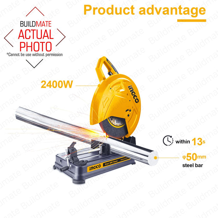 [FREE CUTTING WHEEL] INGCO Cutting Chop Saw Cut Off Machine 14" Inch 2400W Metal Cutting Chopsaw COS35568 100% ORIGINAL / AUTHENTIC •BUILDMATE• IPT