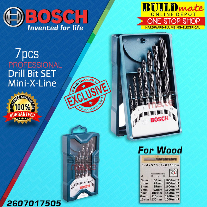 BOSCH WOOD 7PCS / SET Drill Bit Mini X Line HSS-R 2607017505 •BUILDMATE• BAX