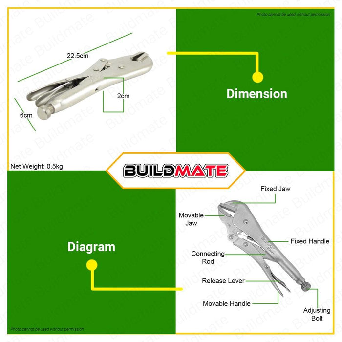 HOYOMA Black Vise Grip 10" LOW PRICE •BUILDMATE• HYMHT