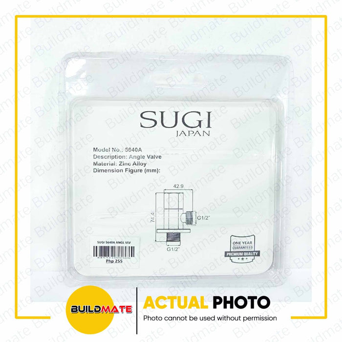 SUGI Single Angle Valve Zinc Alloy 1/2"  x 1/2" 5640A •BUILDMATE•