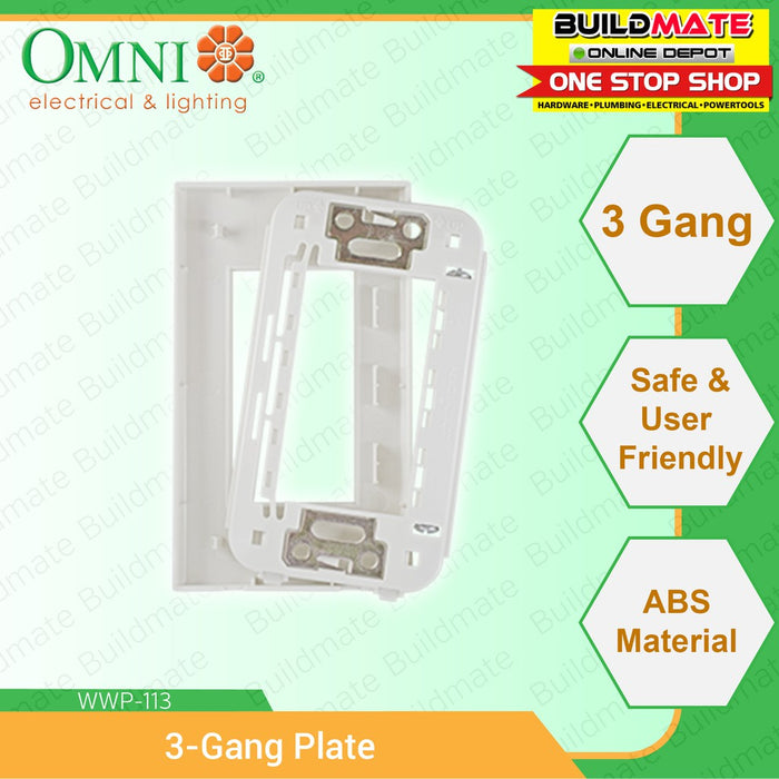 [WHOLESALE] (10PCS) OMNI 3 Gang Plate WWP-113 WIDE SERIES •BUILDMATE•