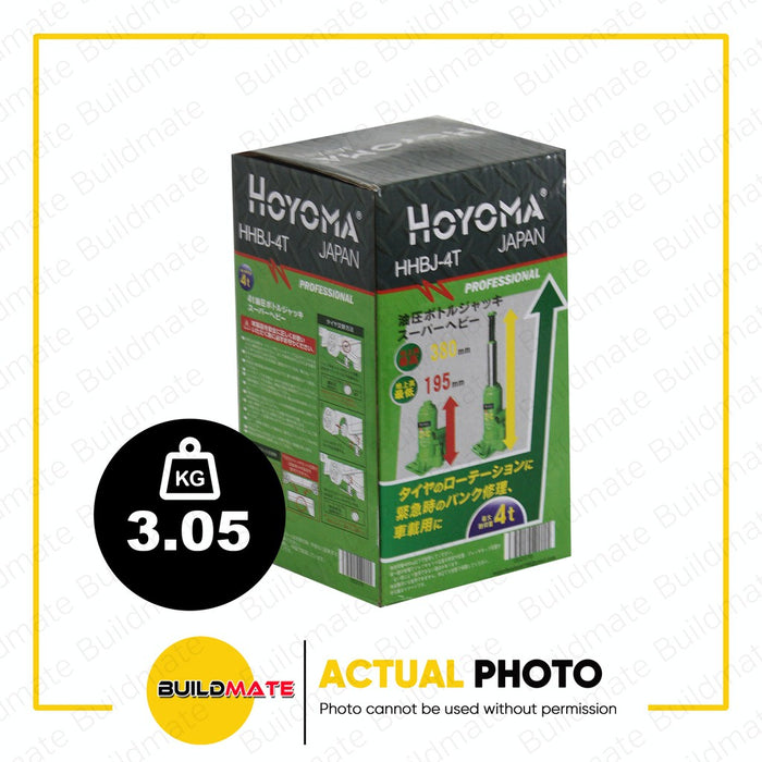 HOYOMA JAPAN 4 Tons Hydraulic Bottle Jack HBJ4 •BUILDMATE•