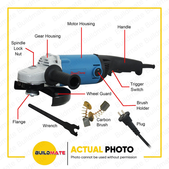 DONG CHENG Angle Grinder Soft Start 2200W DSM230A •BUILDMATE•