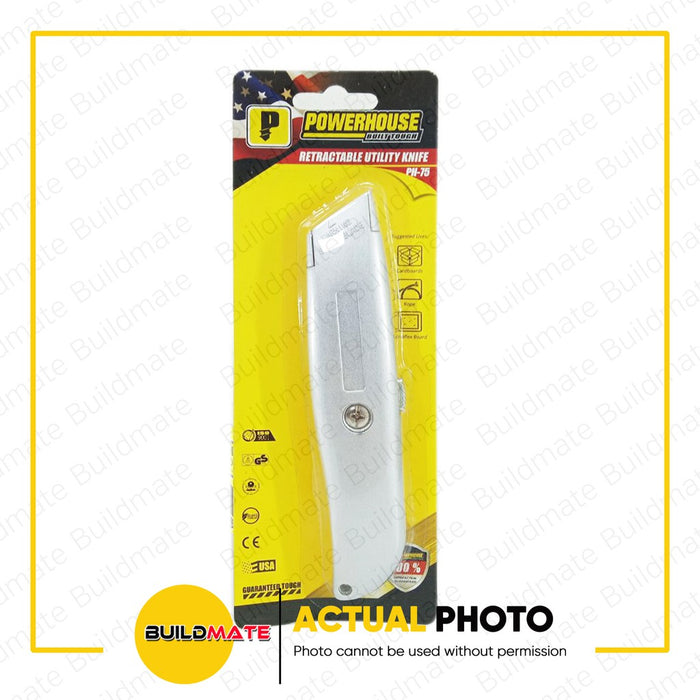 POWERHOUSE ALL STEEL Retractable Utility Knife PH-75 •BUILDMATE• PHHT