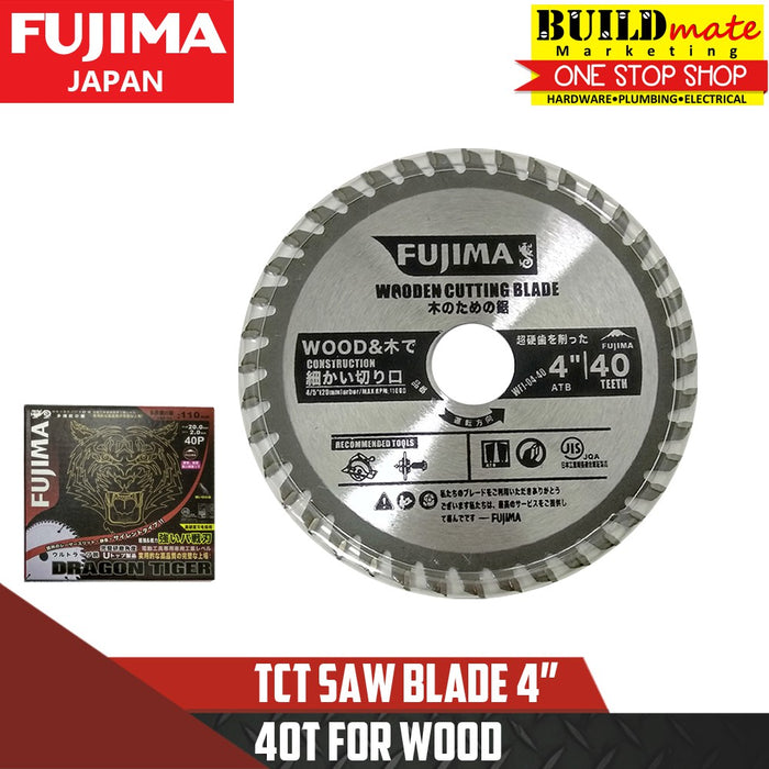 FUJIMA TCT Saw Blade 4" for WOOD 30T/40T •BUILDMATE•