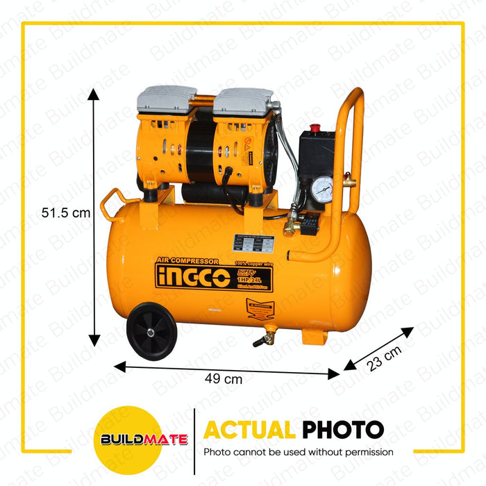 INGCO Air Compressor 1HP 24L Oil Less SUPER SELECT 100% Pure Copper AC ...