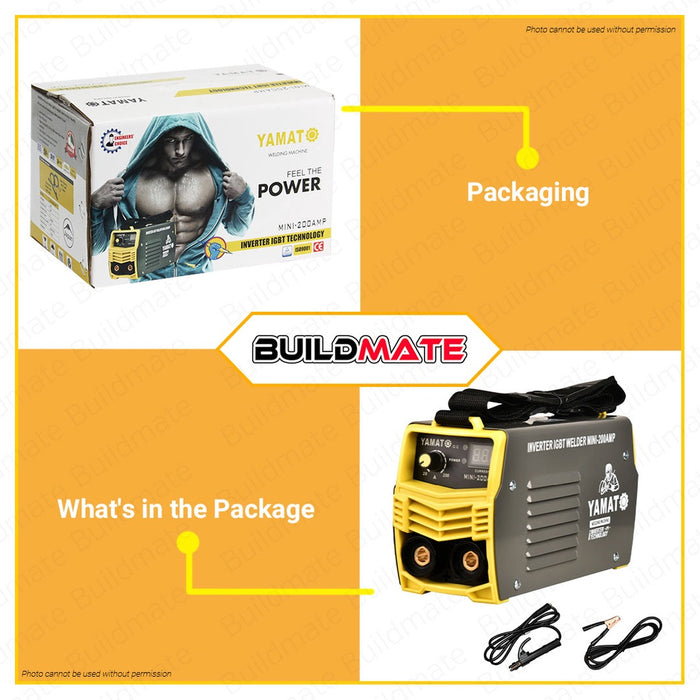 YAMATO JAPAN 200A Portable Inverter Welding Machine ARC MMA STICK MINI-200A •BUILDMATE•