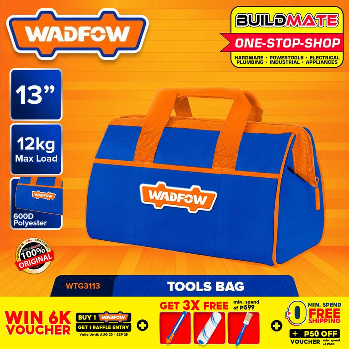 WADFOW Tools Tool Bag 13" Inch Hand Bag Storage Box Organizer 600D Polyester WTG3113 •BUILDMATE• WHT