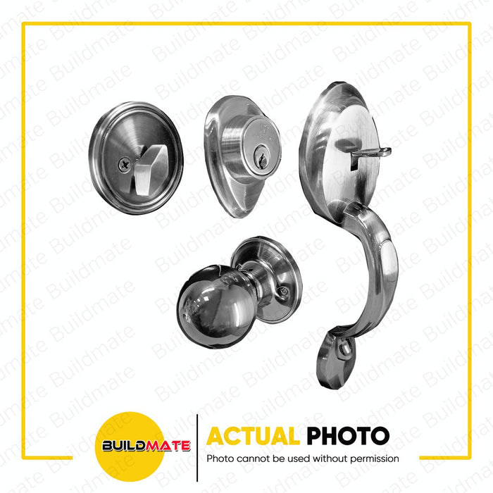 POWERHOUSE PRO Series Entrance Handle Set Satin Nickel Finish PH8051SNET •BUILDMATE•