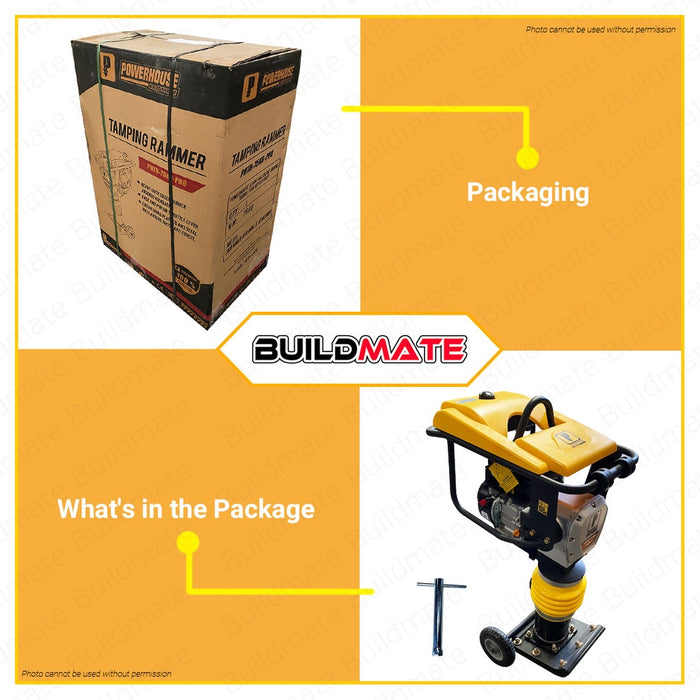POWERHOUSE 6.5HP Industrial Tamping Hammer 75kg 6.5HP with ORIGINAL ROBIN ENGINE EY20 Gasoline DBS