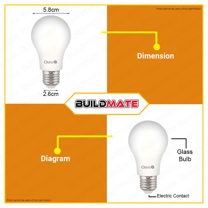 OMNI LED Lite A60 BULB 9W LLA60E27-9W •BUILDMATE•