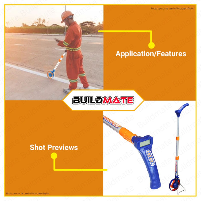 WADFOW Digital Display Measuring Wheel Distance With LED Digital Display WMW2523 •BUILDMATE• WHT