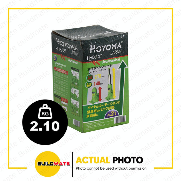 HOYOMA JAPAN 2 Tons Hydraulic Bottle Jack HBJ2 •BUILDMATE•