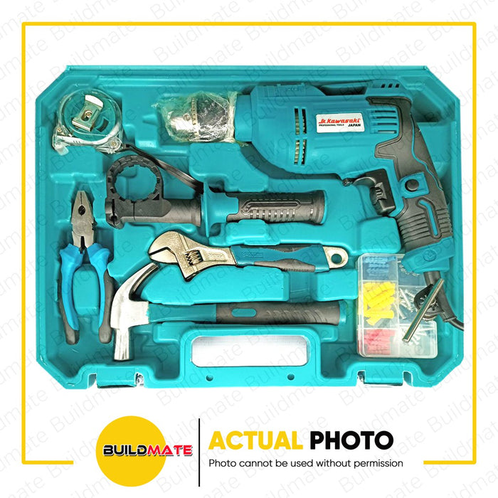 JR KAWASAKI Japan 750W Impact Hammer Drill Kit HP1630 + FREE GLOVES AND TAPE MEASURE •BUILDMATE