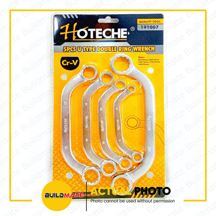 HOTECHE 5PCS/SET  U Type Double Ring Wrench Cr-V 191007 •BUILDMATE•