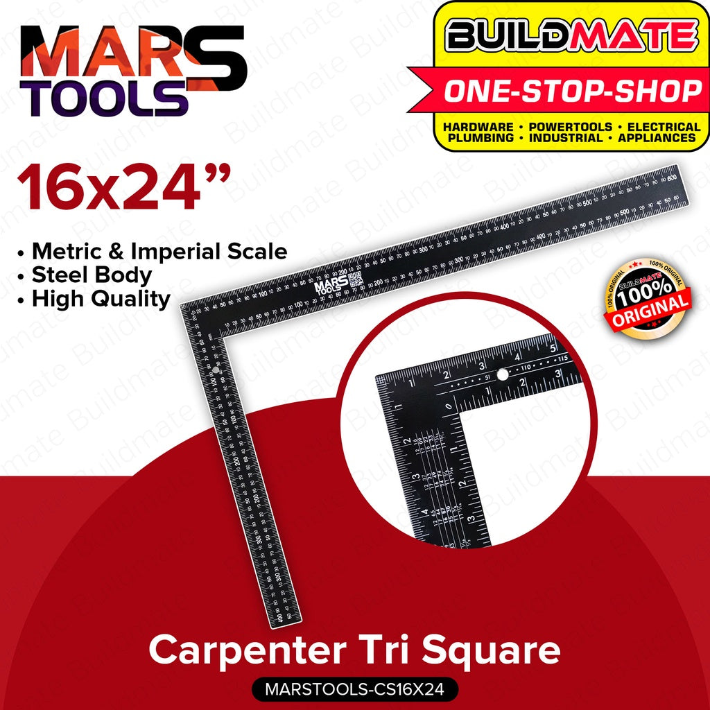 Marts Ruler Mars Tools Steel Carpenter Try Square Tri Ruler 16x24 100% ORIGINAL ...