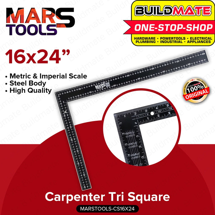 Mars Tools Steel Carpenter Try Square Tri Ruler 16x24 100% ORIGINAL / AUTHENTIC •BUILDMATE•