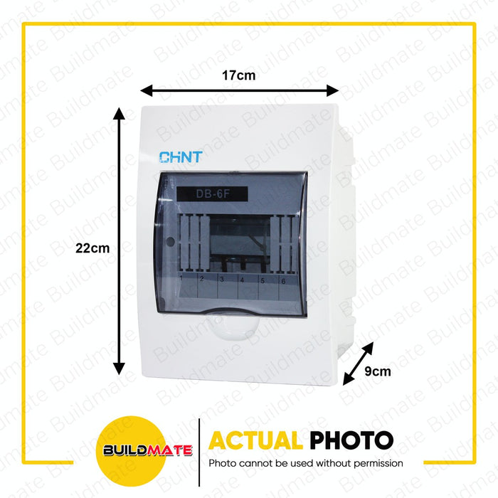CHINT 6 WAYS FLUSH Type Panel Distribution Box Board for Din Rail Breaker + Busbar DB-6F •BUILDMATE•