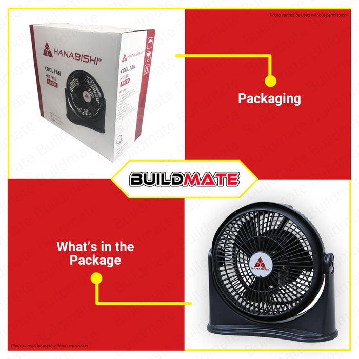 HANABISHI Desk Fan Cool Fan 10" 10BLK HCF10BLK •BUILDMATE•