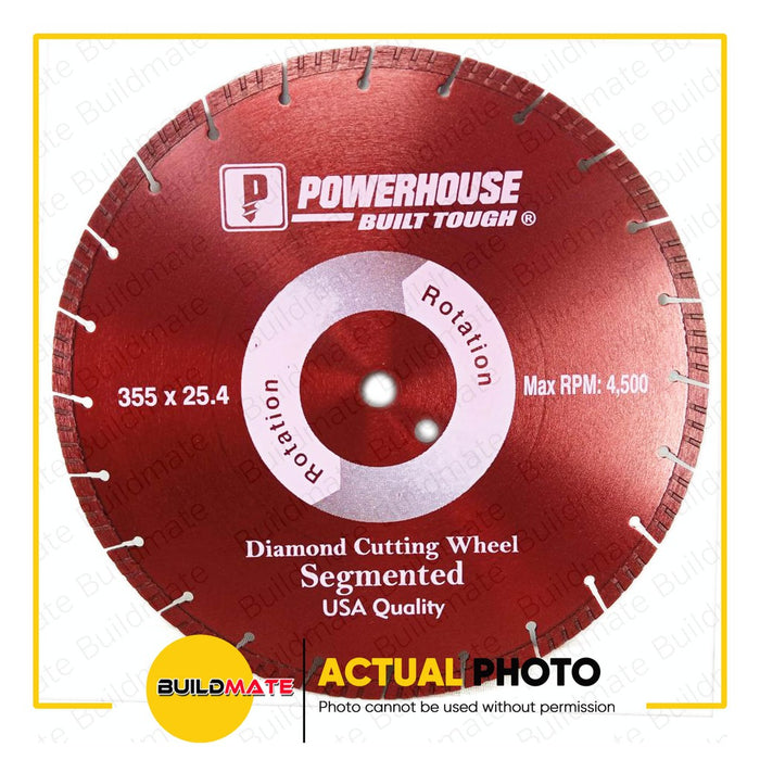 POWERHOUSE Diamond Cutting Wheel Dry Type For Concrete/Masonry 14" DD355 •BUILDMATE• PTAA