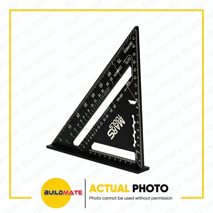 MARS TOOLS 7" Aluminum Alloy Triangle Ruler Woodworking Speed Angle Square Black 2104-56 •BUILDMATE•