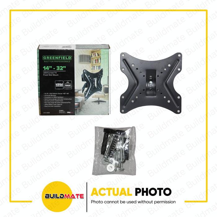 GREENFIELD 14"-32" Wall Mount TV Bracket Thick Metal Heavy Duty LED-802 •BUILDMATE•