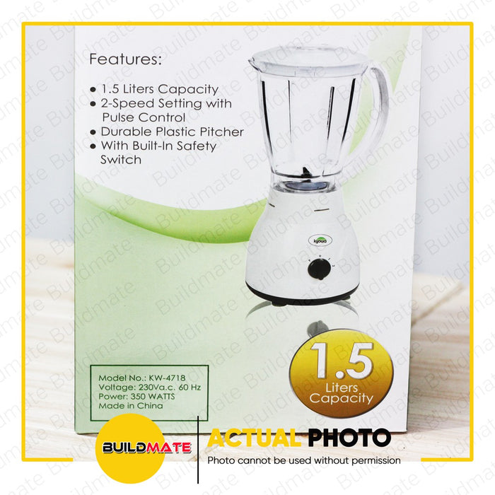 KYOWA Blender Dual Speed with Pulse Plastic Pitcher 350W KW4718 •BUILDMATE•