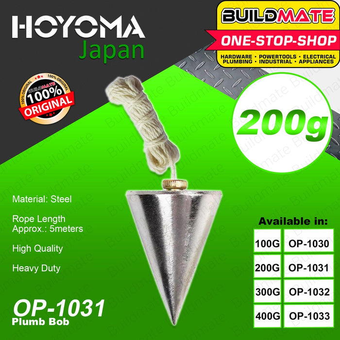 HOYOMA JAPAN Steel Plumb Bob 100g 200g 300g 400g •BUILDMATE• HYMHT