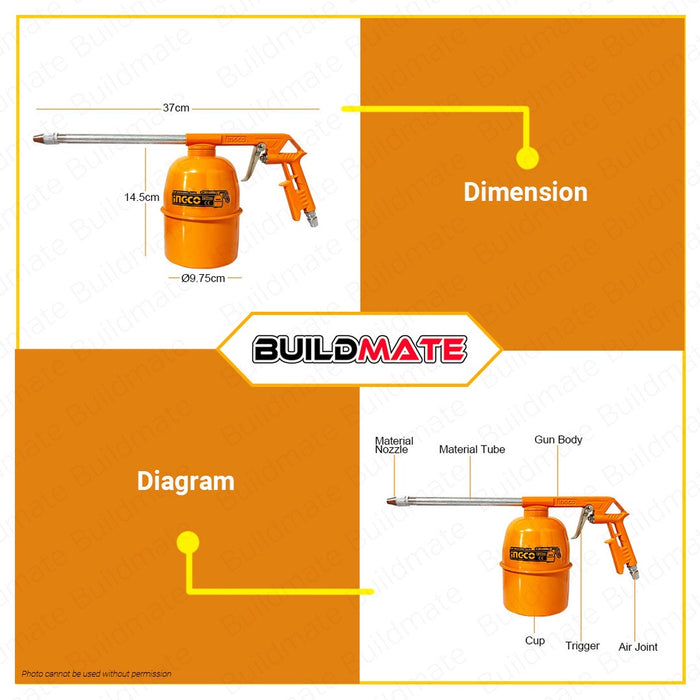 INGCO Paint Sprayer Air Tools Set 5 PCS SUPER SELECT AKT0053-3 •BUILDMATE• IHT