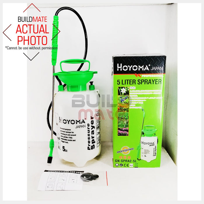 HOYOMA Portable Manual 5L Pressure Sprayer Plant Farm Garden Spray GN-SPRA2-5L •BUILDMATE• HYMHT