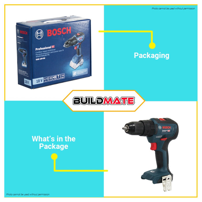 BOSCH Professional Cordless Lithium Ion Li-Ion Drill Driver GSB 18V-50 06019H5182 •BUILDMATE• BLC